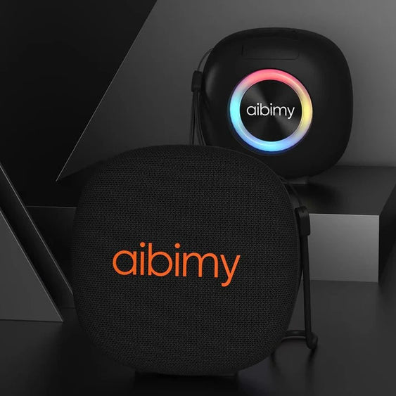 Aibimy - مكبر صوت بلوتوث مقاوم للماء مع إضاءة حلقية RGB