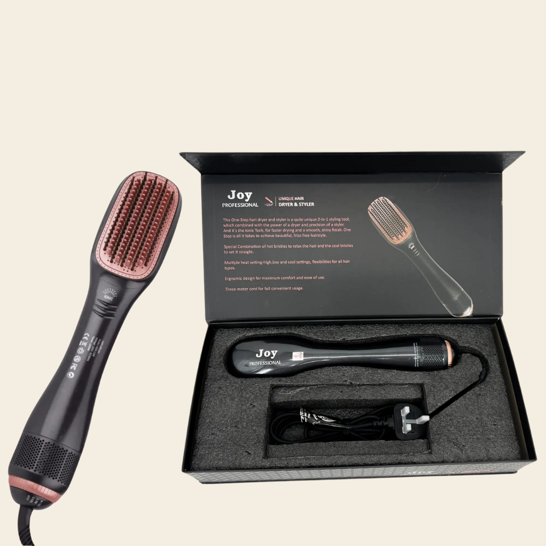 فرشاة تصفيف وتجفيف الشعر سيراميك 2 في 1 - مظهر أنيق لصالون التجميل في المنزل