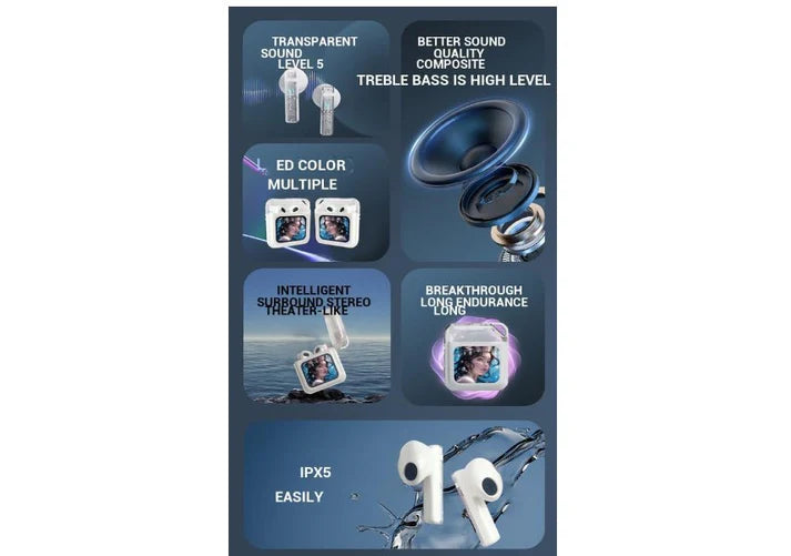 سماعات رأس ذكية مع شاشة LCD