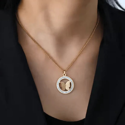 Butterfly Zircon Pendant Set