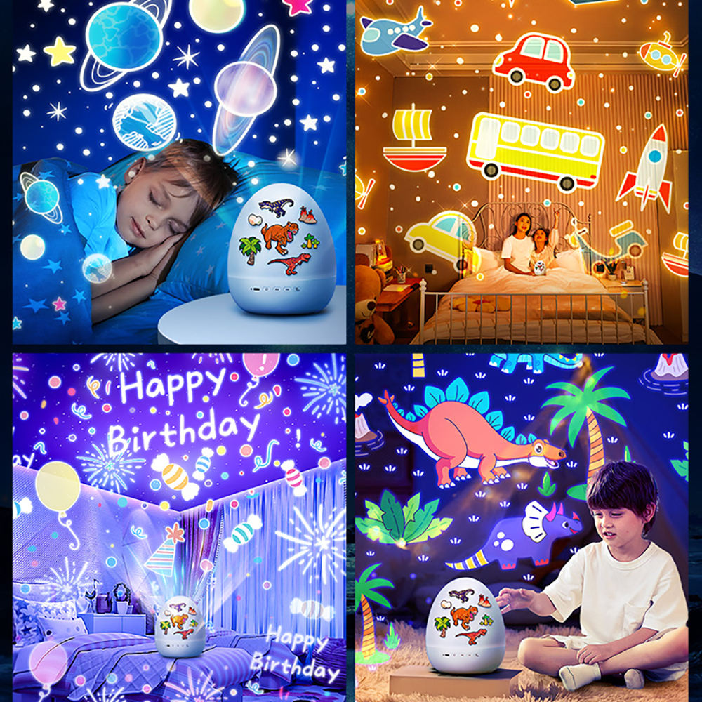 جهاز عرض ضوء الليل للأطفال – 15 مشهد مجرة، دوران 360°، قابل للشحن USB للبنات والأولاد